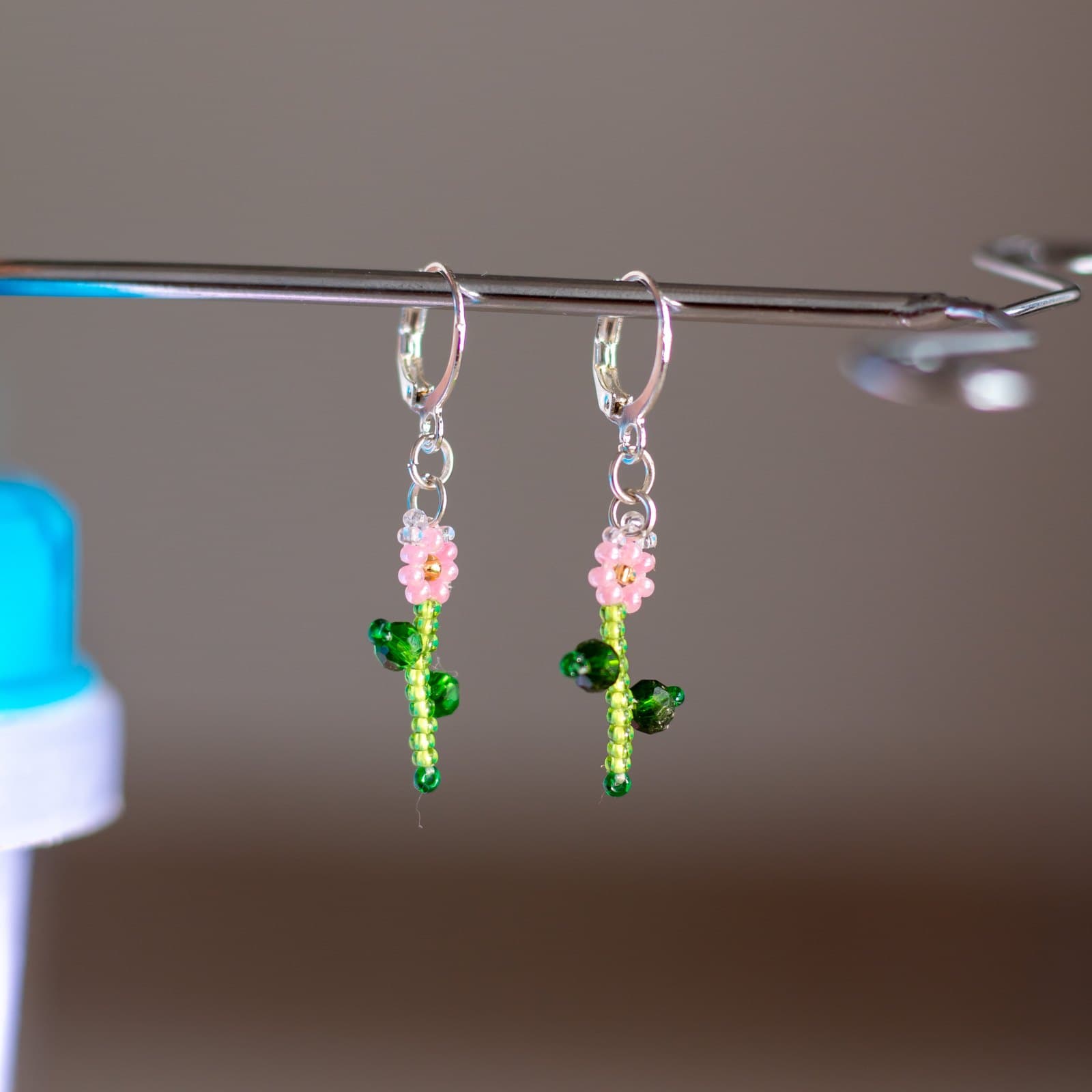 Beaded stem earrings